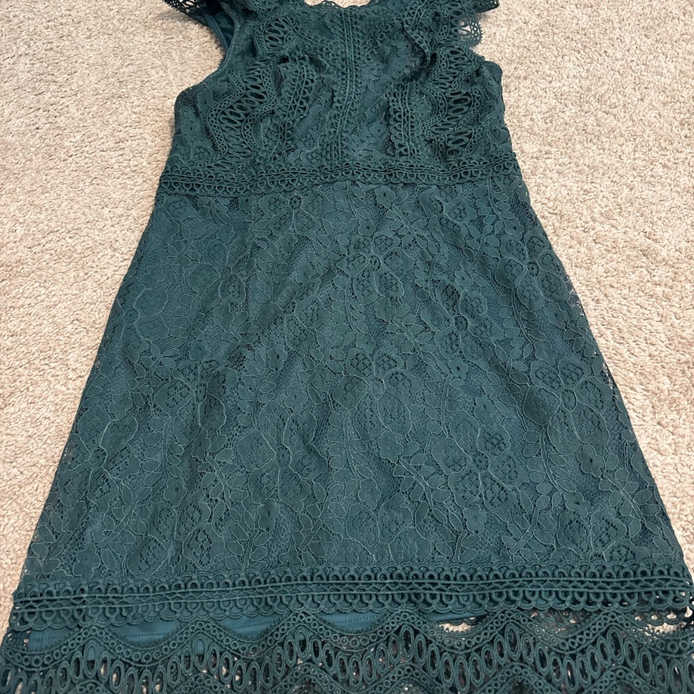 Lulu's Teal Button-Accent Dress